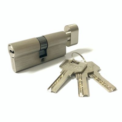 ποιότητας  Single Open Brass Cylinder Lock Custom Size One Side Key Cylinder Silver εργοστάσιο