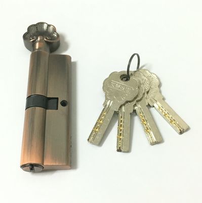 Κύλινδρος ψευδαργύρου ορειχάλκινου 90mm Μονή ανοιχτή Κλειδαριά Προφίλ Euro με ορείχαλκο ή κλειδί