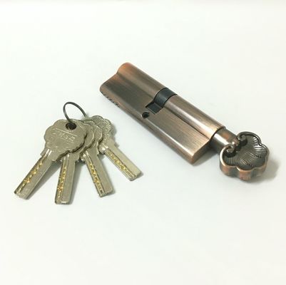 Κύλινδρος ψευδαργύρου ορειχάλκινου 90mm Μονή ανοιχτή Κλειδαριά Προφίλ Euro με ορείχαλκο ή κλειδί