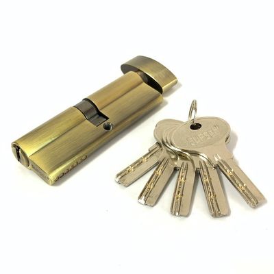 Προσαρμοσμένη αντίκα ορειχάλκινη κλειδαριά κυλίνδρου Κλειδαριά προφίλ μονού ανοιχτού κυλίνδρου 90mm